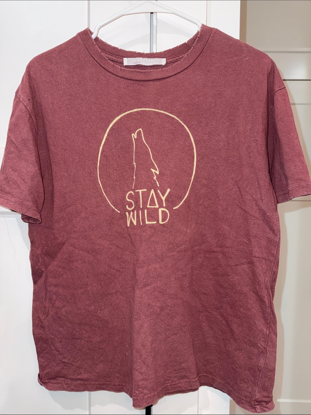 Double Zero Stay Wild Graphic Tee - Wine